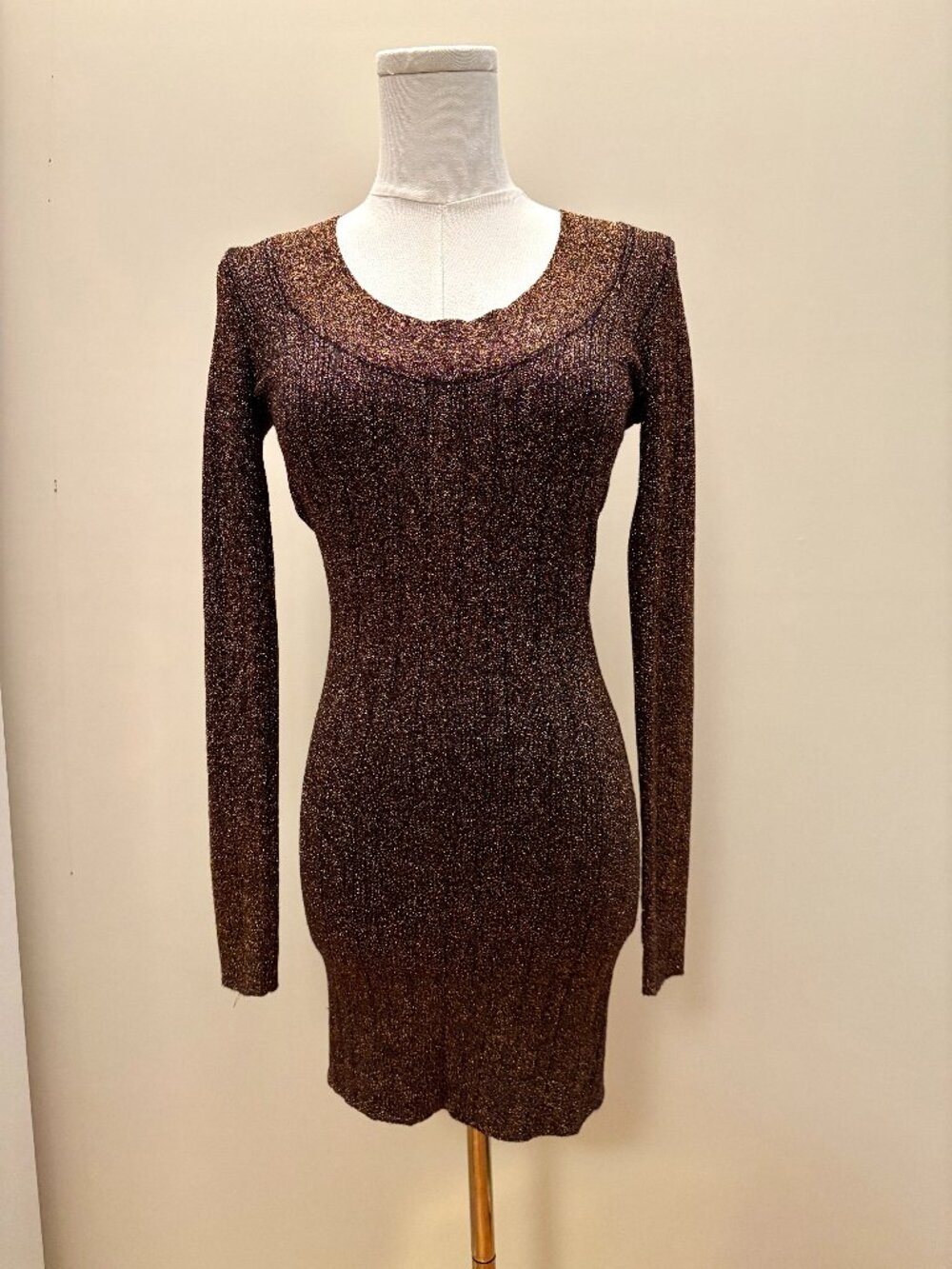 Nasty Gal Shimmering Brown Mini Dress